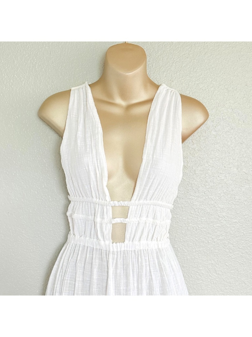 Ethereal White Gauzy Goddess Maxi Dress L*Space Kira Coverup Resortwear Sz S - Picture 4 of 15